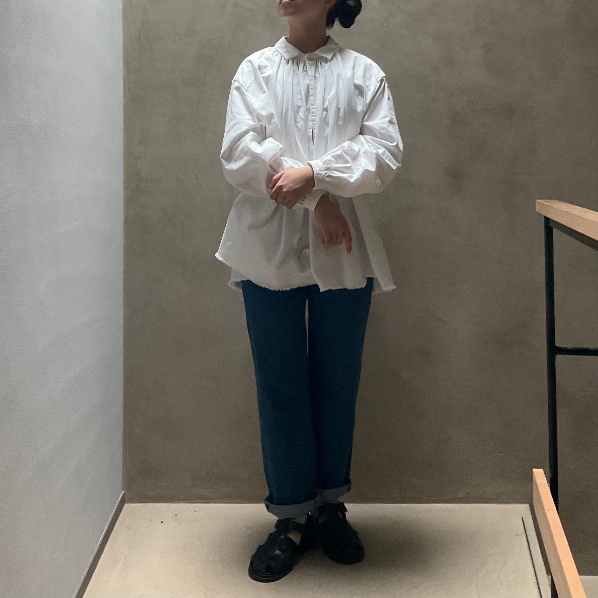 YAECA / ヤエカ WRITE ギャザーブラウス gather blouse white #93101