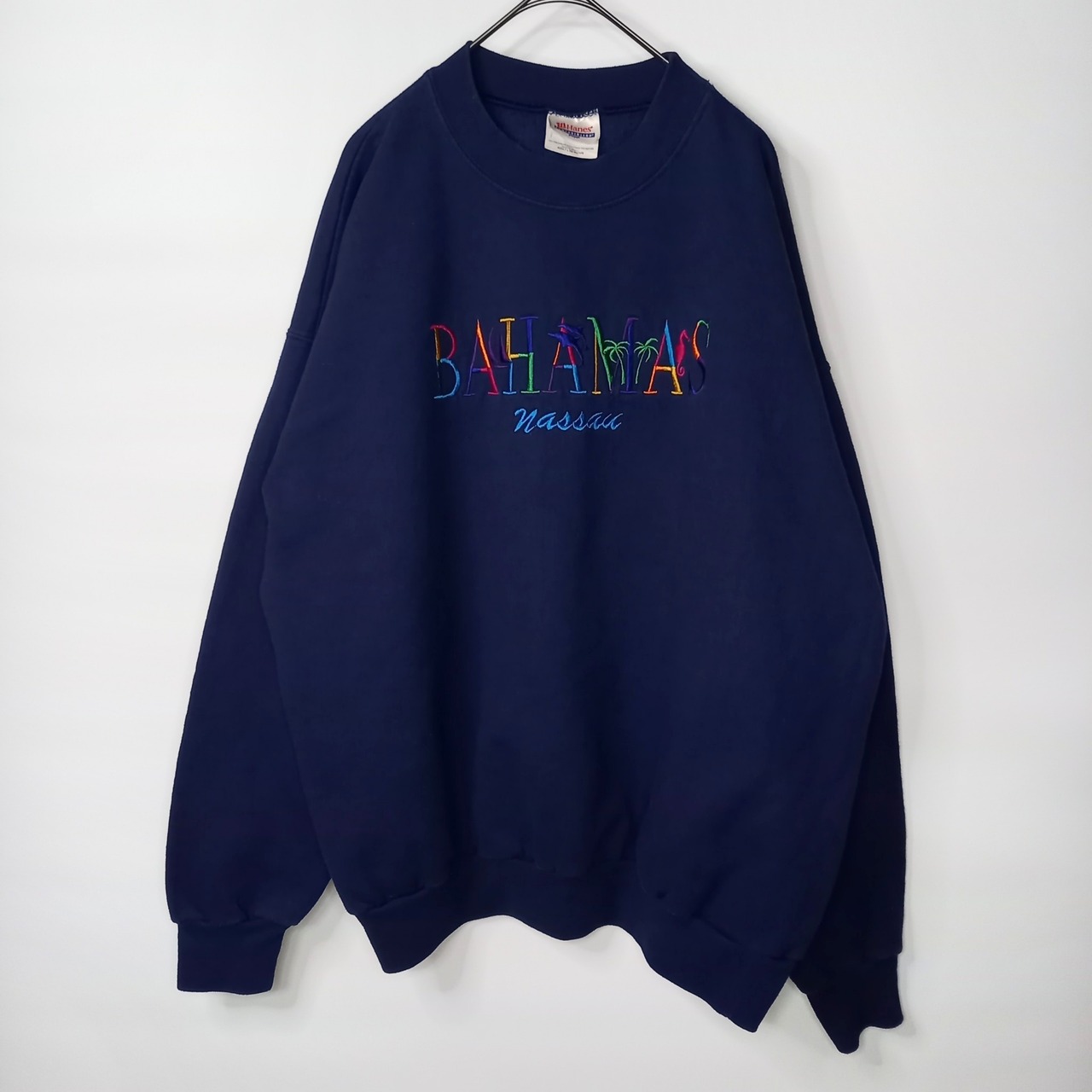 90s　メキシコ製　ヘインズ　スウェット　トレーナー　裏起毛　刺繍　企業ロゴ　L