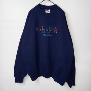 90s　メキシコ製　ヘインズ　スウェット　トレーナー　裏起毛　刺繍　企業ロゴ　L