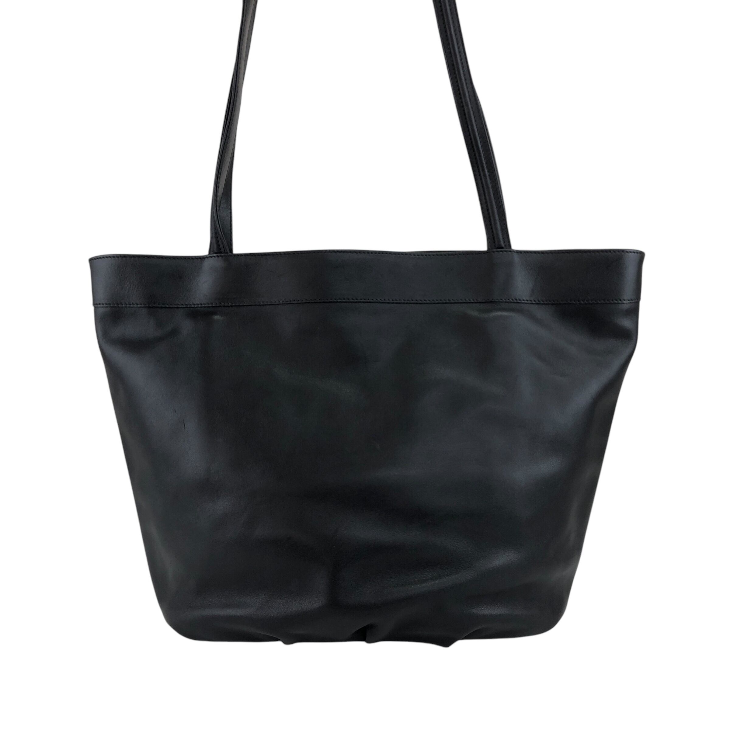 GUCCI グッチ トートバッグ ブラック ロゴ レザー vintage