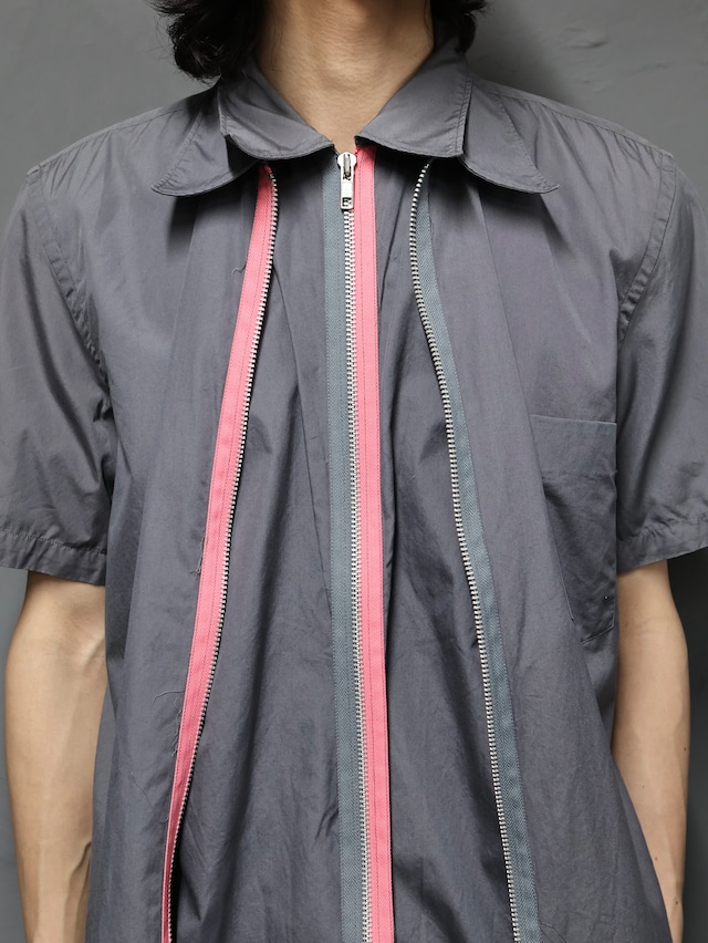 【COMME des GARÇONS shirt】layered design zip up shirt