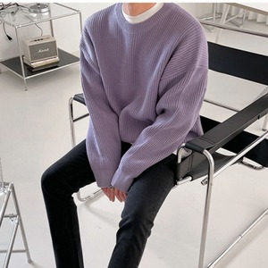 サイドスリットラウンドネックニット　MT0080384