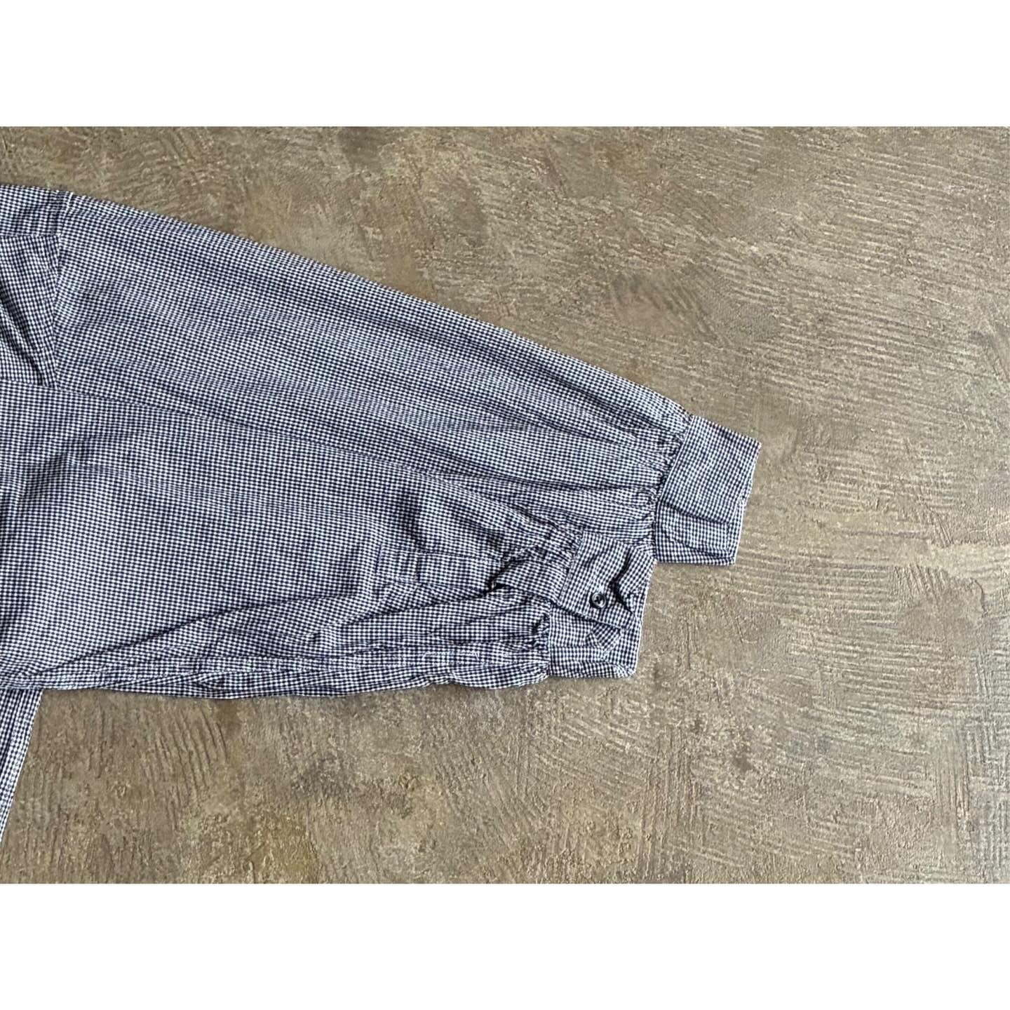 ARMEN(アーメン) Seersucker Gingham Check Wash Work Gathered Shirt