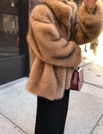 【新作5％OFF・3日間】Premium Eco-Fur Half Coat_onecolor