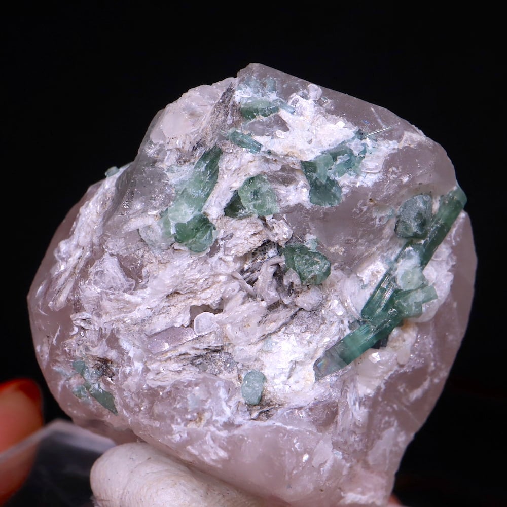 モルガナイトクリスタルの天然グリーントルマリン束