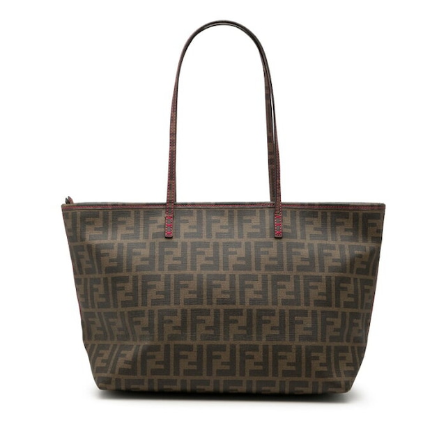フェンディ ズッカ トートバッグ ショルダーバッグ 8BH198 ブラウン ピンク PVC レディース FENDI 【中古】