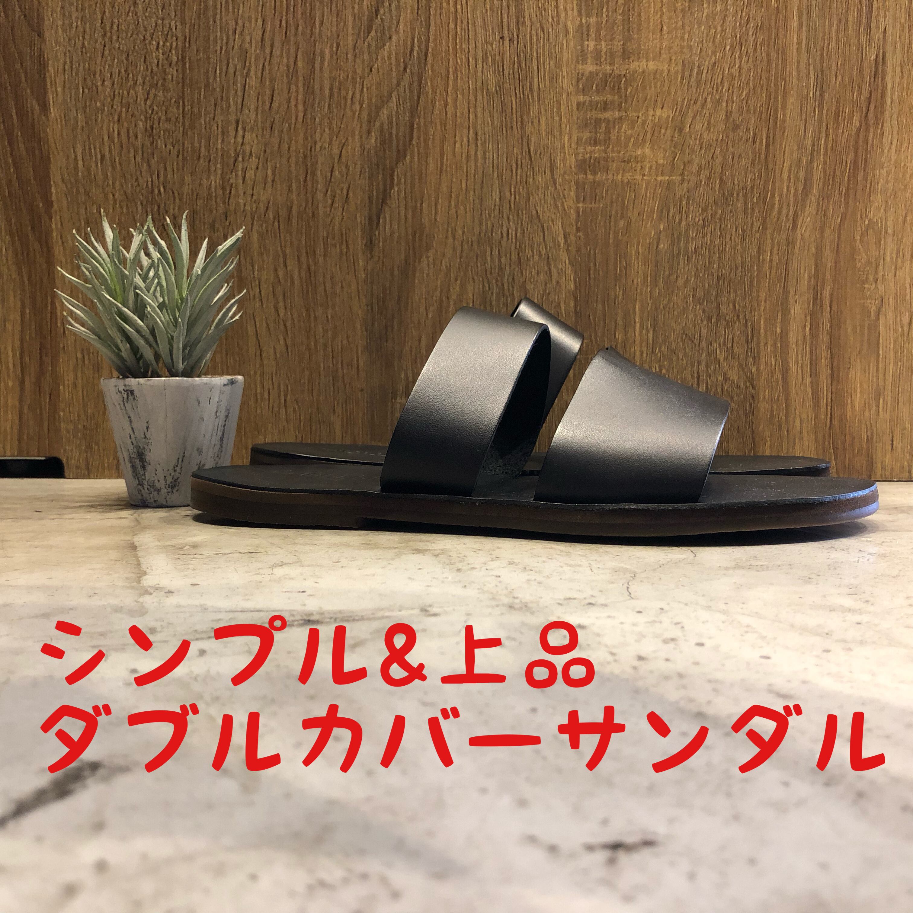 メンズ 大人 レザーサンダル 本革 日本製 黒 | theshoe