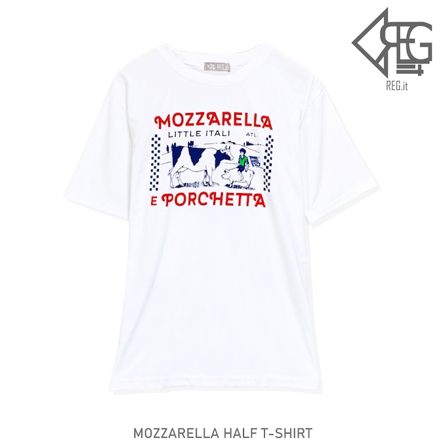 【REGIT】【即納】MOZZARELLA HALF T-SHIRT S/S 韓国服 トップス Ｔシャツ 半袖 夏 牛 カジュアル 10代 20代 プチプラ 着回し 着映え オーバーサイズ ネット通販 TPT008