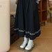 2色/ライン小花柄刺繍フレアスカート ・12588