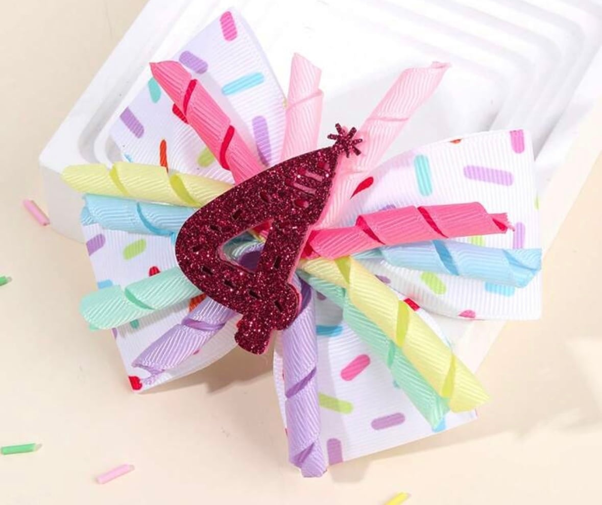 くるくるキラキラBirthday 年齢おリボンヘアバンド