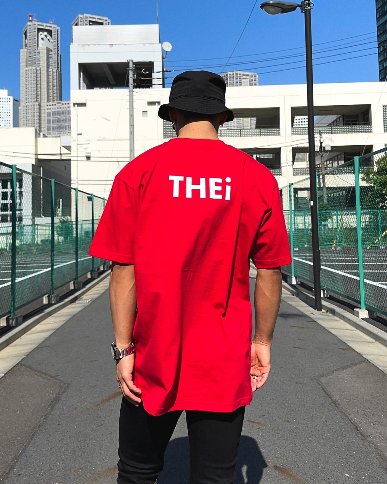 BASIC BACK PRINT T-SHIRT - RED