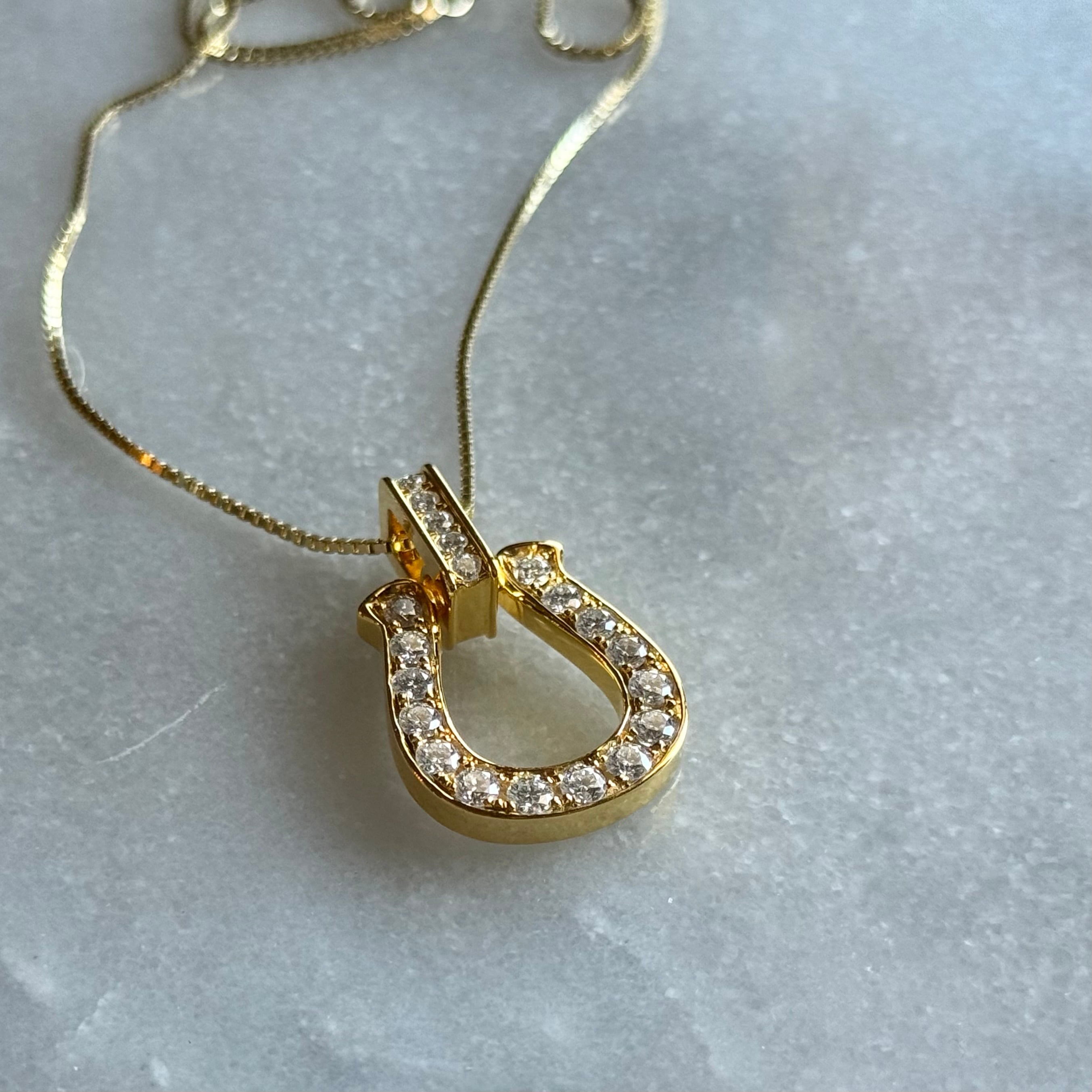 ホースシューネックレス モアサナイト1.2ct Silver925プラチナ加工