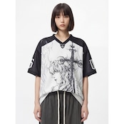 VINTAGE ストリート アニメVネック スポーツTシャツ T2177