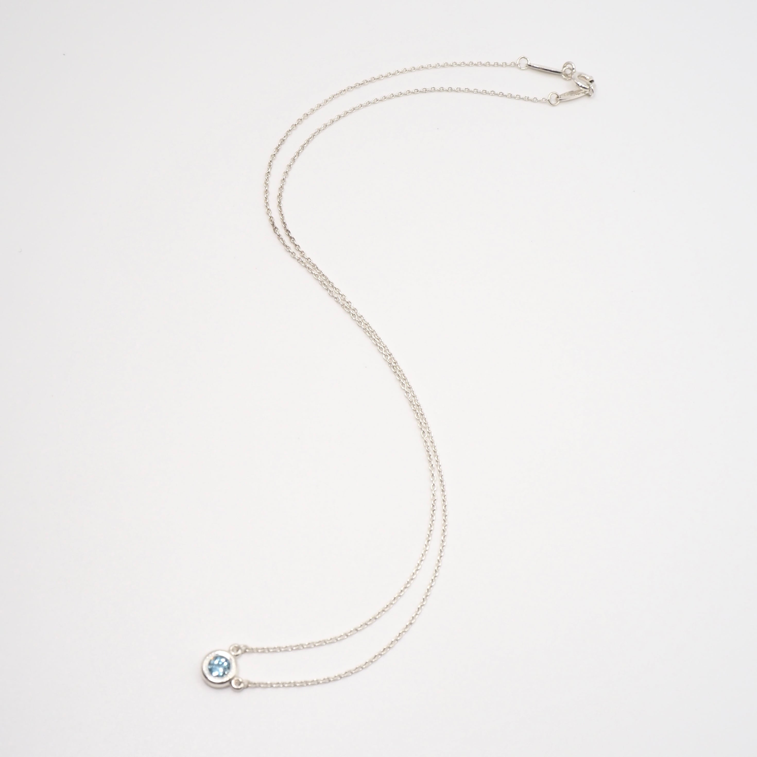 Tiffany&Co. カラー バイザヤード ネックレス アクアマリン シルバー