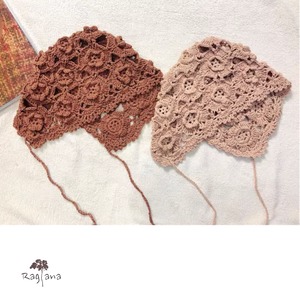 お花ハンドメイド レース編みニット帽 6col Y HY036