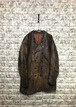 1940s Sweadish Vintage ダブルプレスト レザー ゴートスキン 山羊革 コルビジェ ジャケット ヴィンテージ カーコート 30s ブラウン 茶革