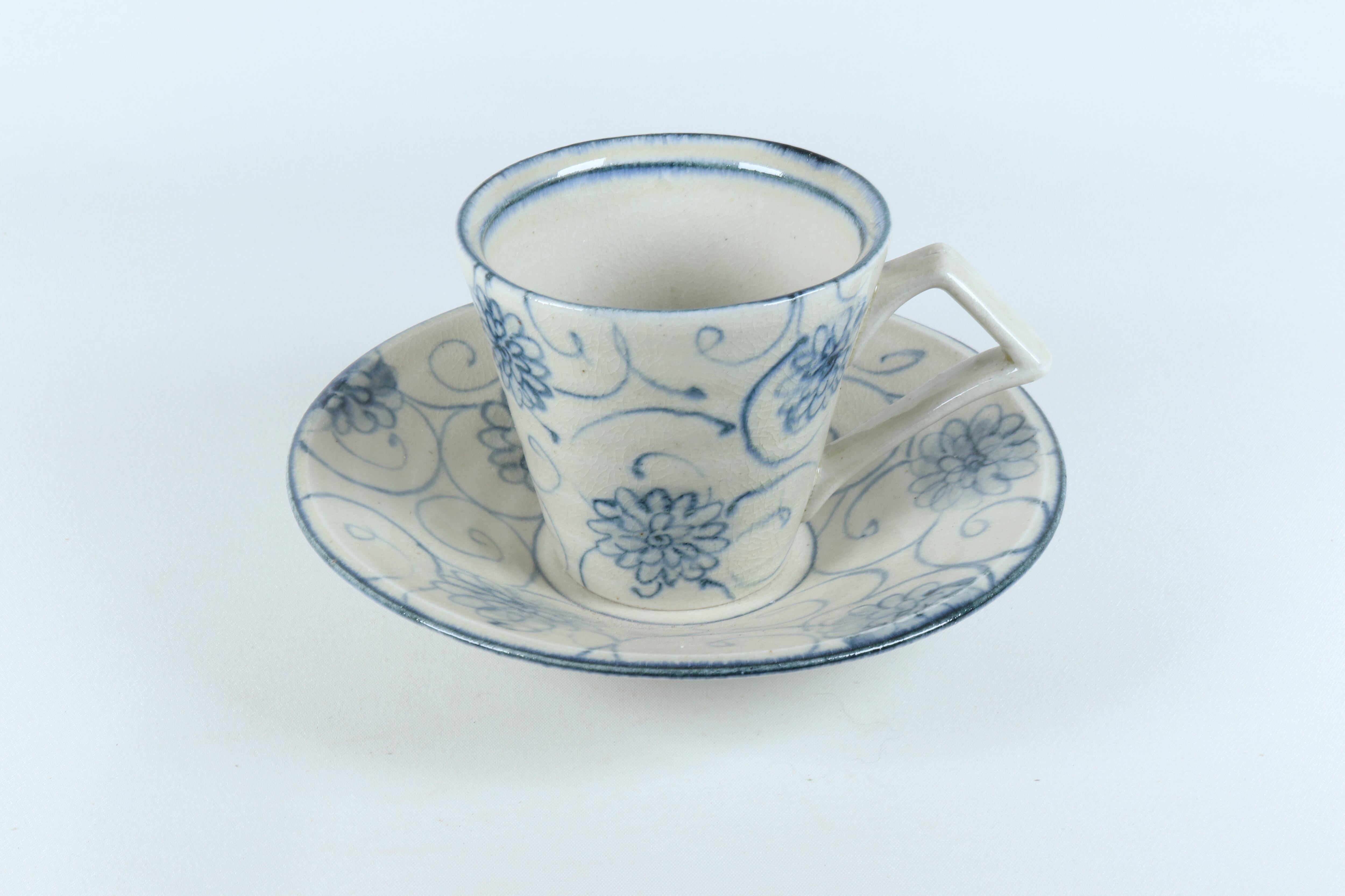 安南 コーヒーカップソーサー 花唐草【B級品 特価】