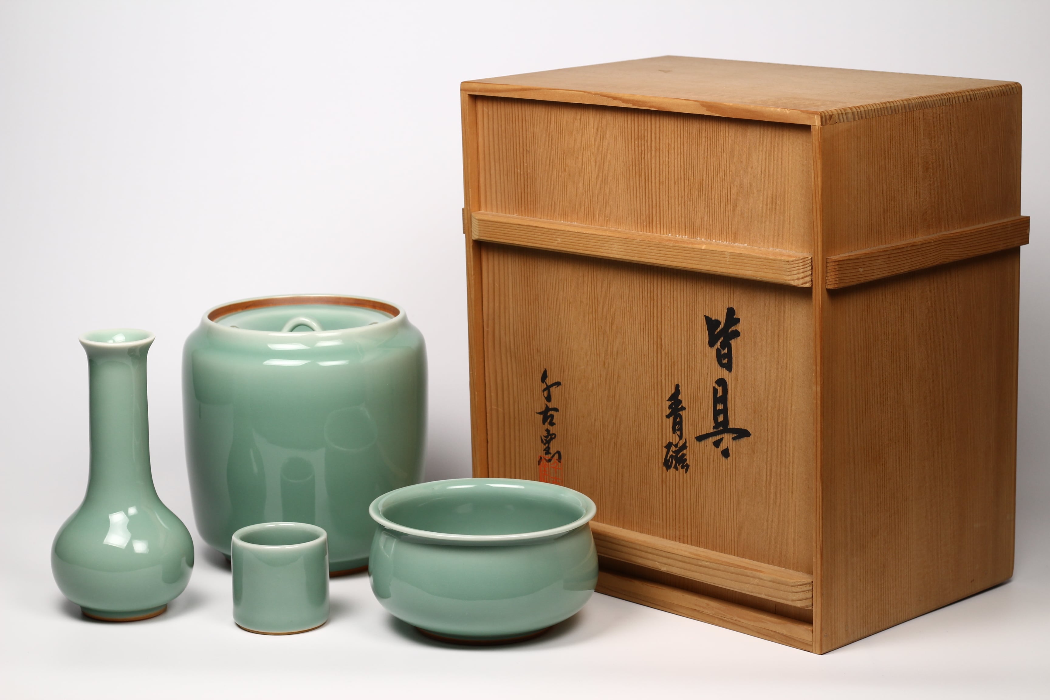 青磁皆具 千古窯 茶道具セット 煎茶道具 皆具 | 正一 古美術