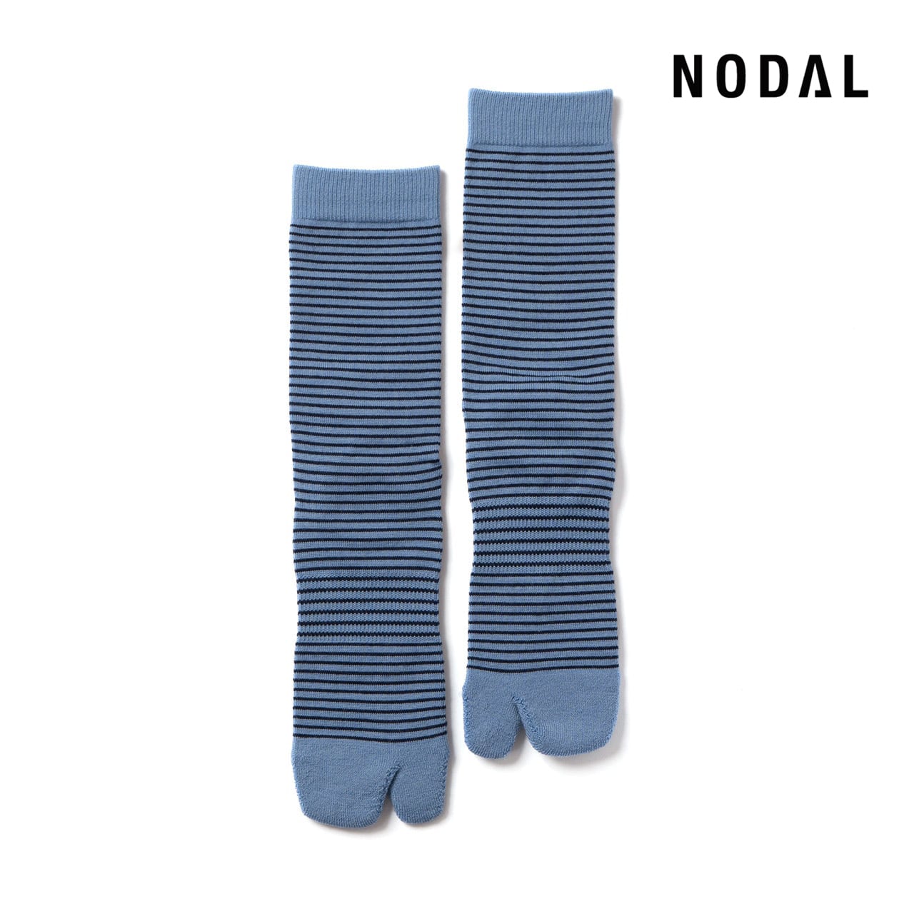 【DM便190円】NODAL Merino Wool Stripe Socks(Light Blue) ノーダル メリノウール ストライプソックス ライトブルー