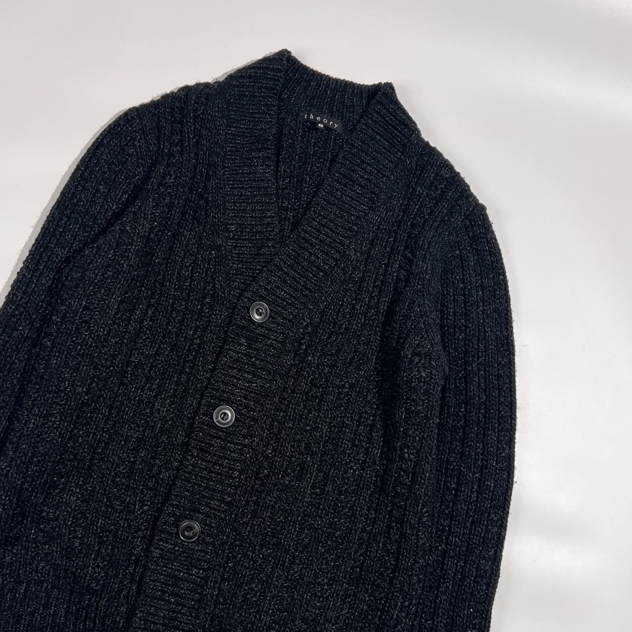 theory セオリー ローゲージ 前開き ニット カーディガン 40/ブラック系 メンズ