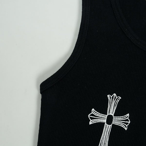 Size【M】 CHROME HEARTS クロム・ハーツ T-BAR CROSS RIB TANK BLACK