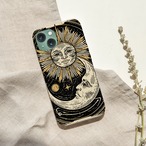 受注生産 iPhoneケース 太陽と月のモノトーン星図｜天体図 STAR034C