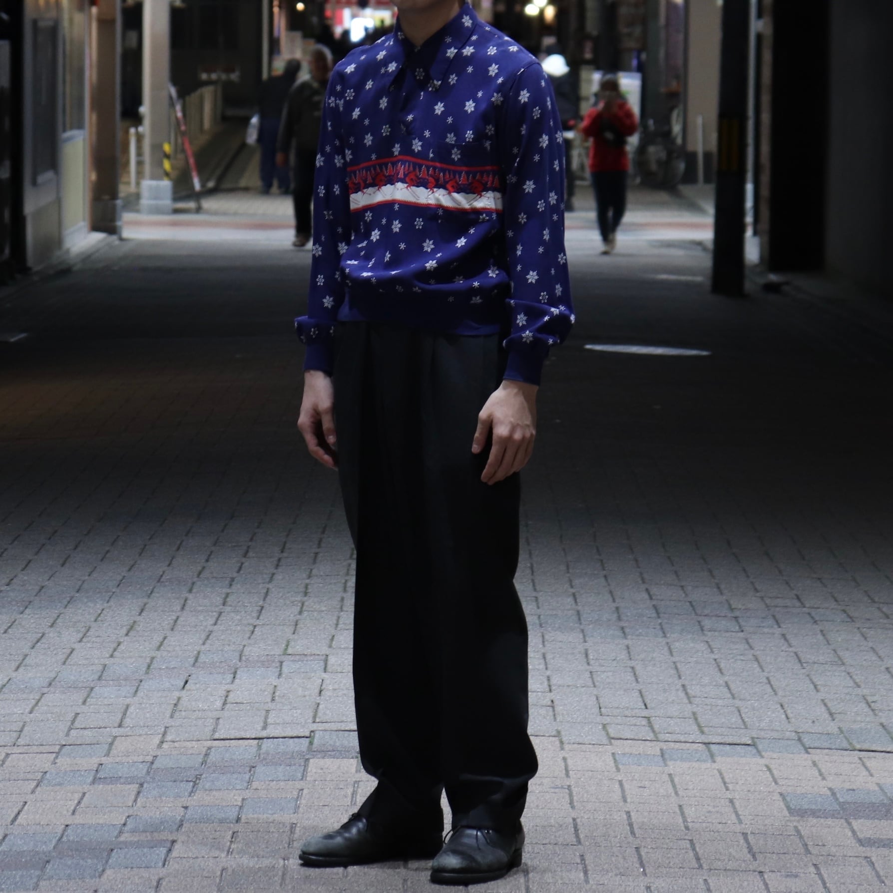 50s Mac Laren Pullover Shirts 50年代 マクローレン プルオーバーシャツ ロカビリーシャツ 雪柄 シャツ レーヨンシャツ A650 Roger S Vintage Used Clothing ロジャース