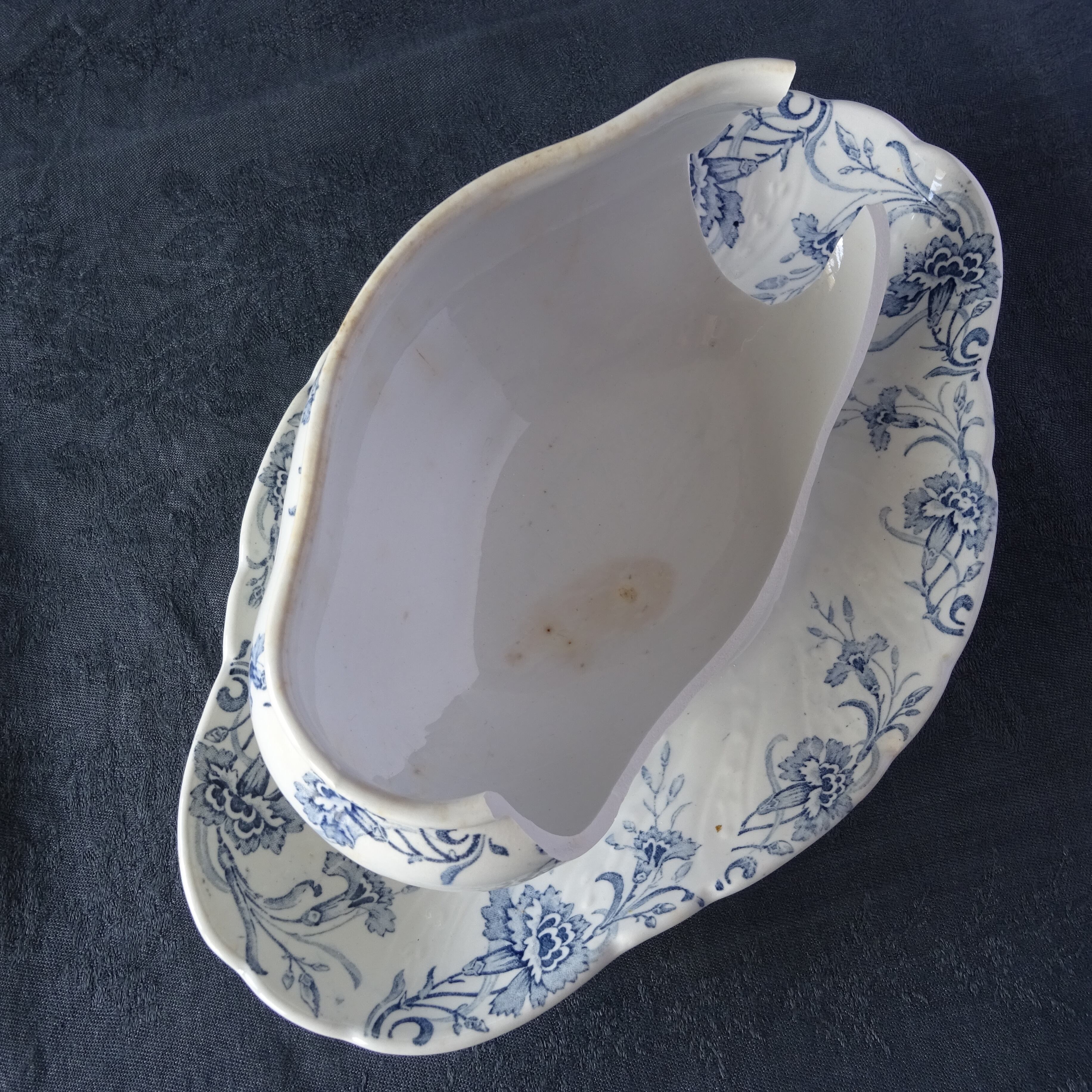 【 Épuisé 】【金継ぎ用】KG Luneville*modèle《KLEBER》Saucière pour Kintsugi