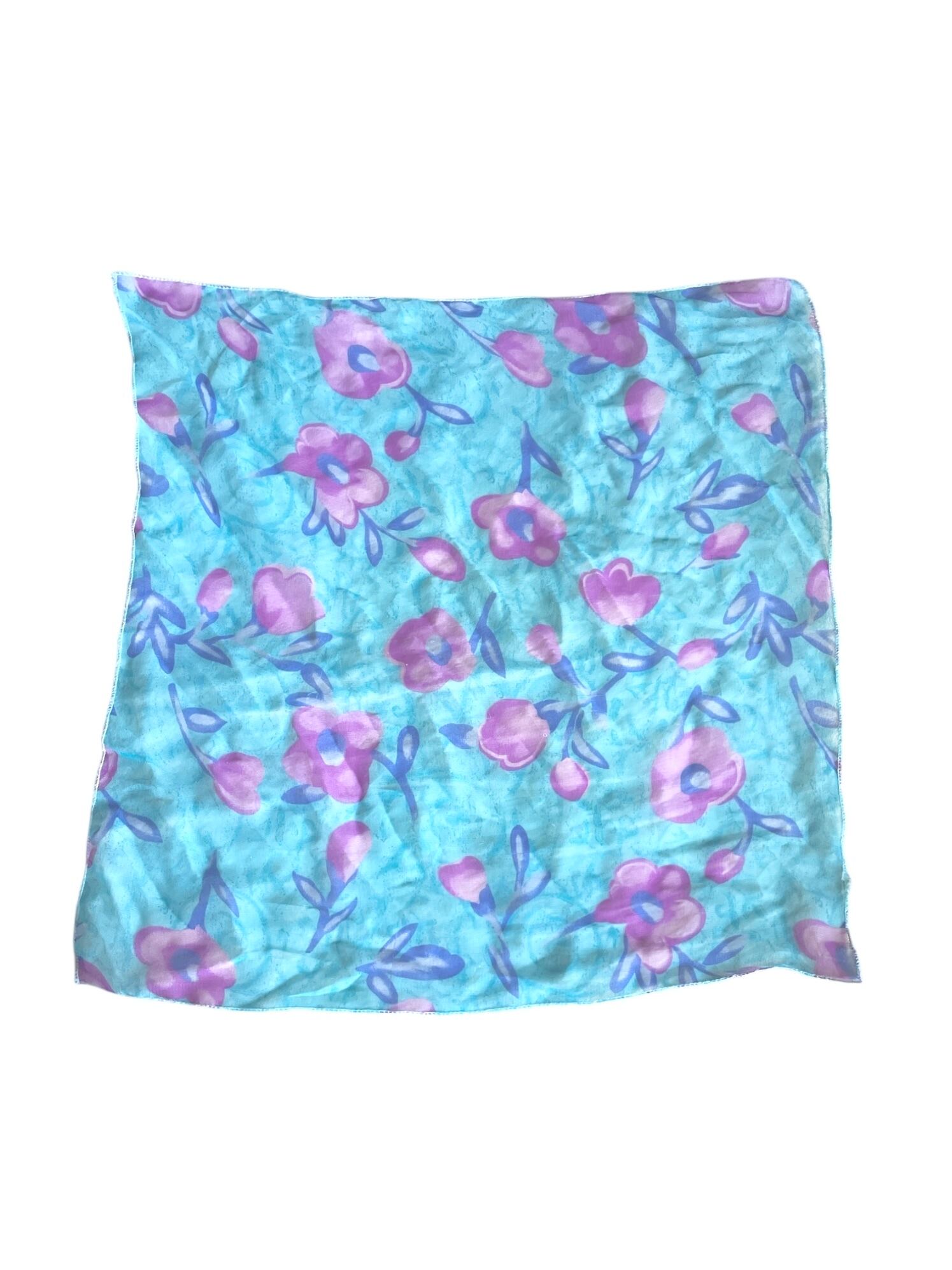 USED Flower-patterned mini scarf