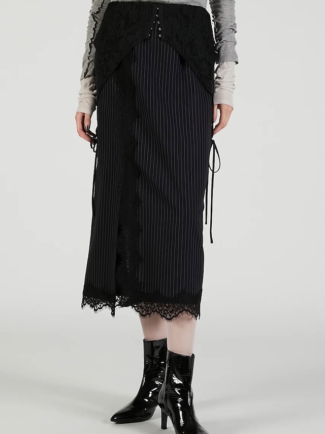 【25AW】PRANK PROJECT プランクプロジェクト / 2-Way Lace Midi Skirt