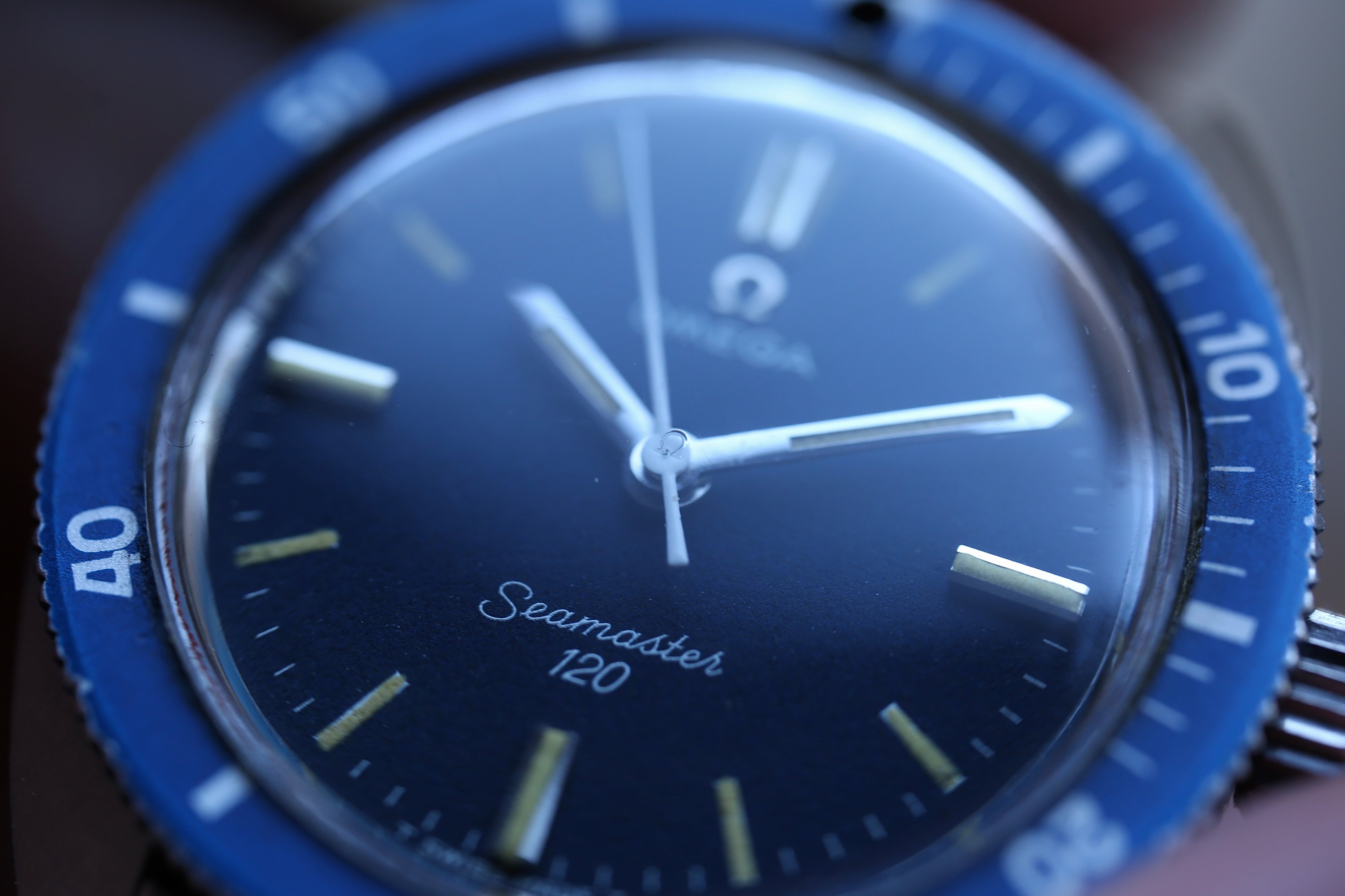 OMEGA】1969 シーマスター120 ボーイズサイズ ”ブルー” 手巻き 3連純正