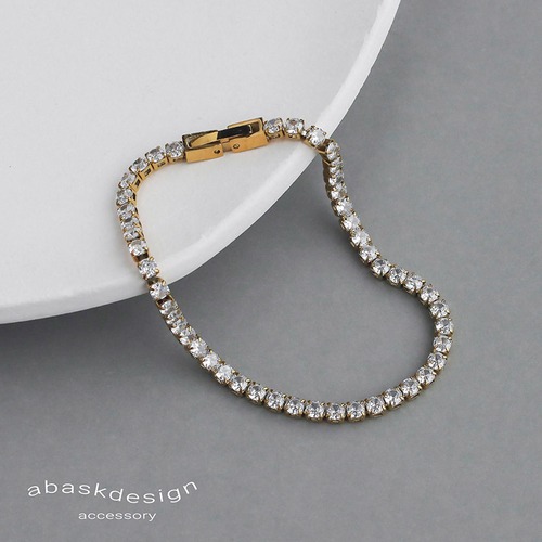 【ネコポス便】ブレスレット 金属アレルギー対応 ステンレス クリア テニスブレスレット テニスブレス キュービックジルコニア　2640