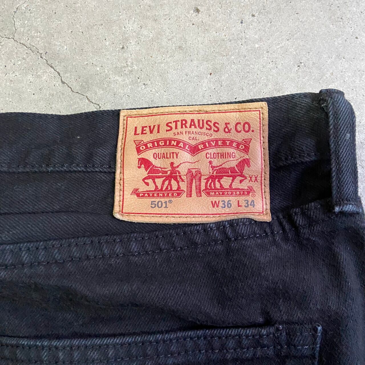 Levi's リーバイス 501 ストレート 後染め ブラックデニムパンツ ...