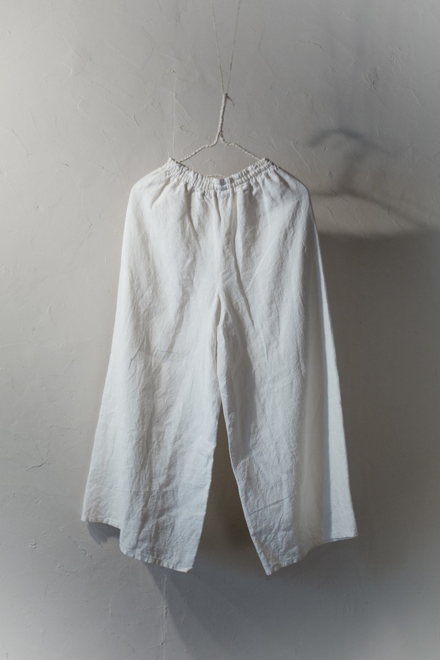 Linen wrap pants　color：White