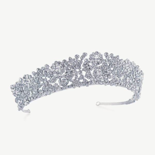 Ivory & Co. アイボリー・アンド・コー Queen Anne クィーンアン ブライダルティアラ クリスタル シルバー 結婚式 アクセサリー (IC-T28)