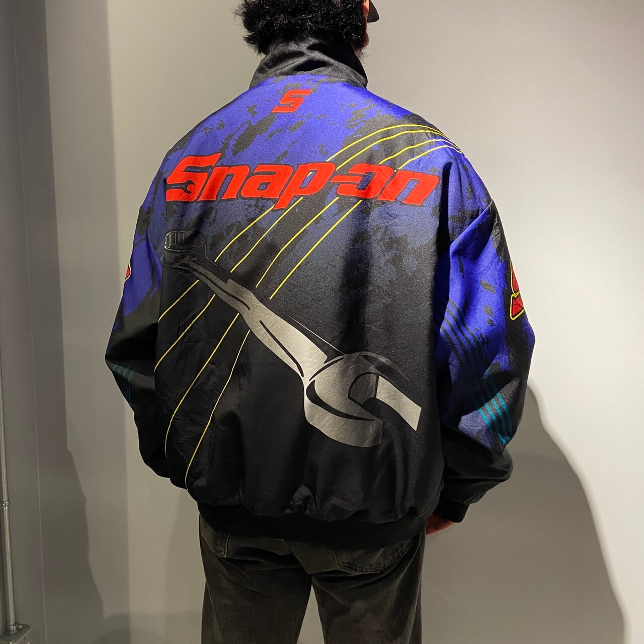 ビッグサイズ 90年代 SNAP-ON 総柄 ナイロンジャケット メンズ2XL 古着 ...