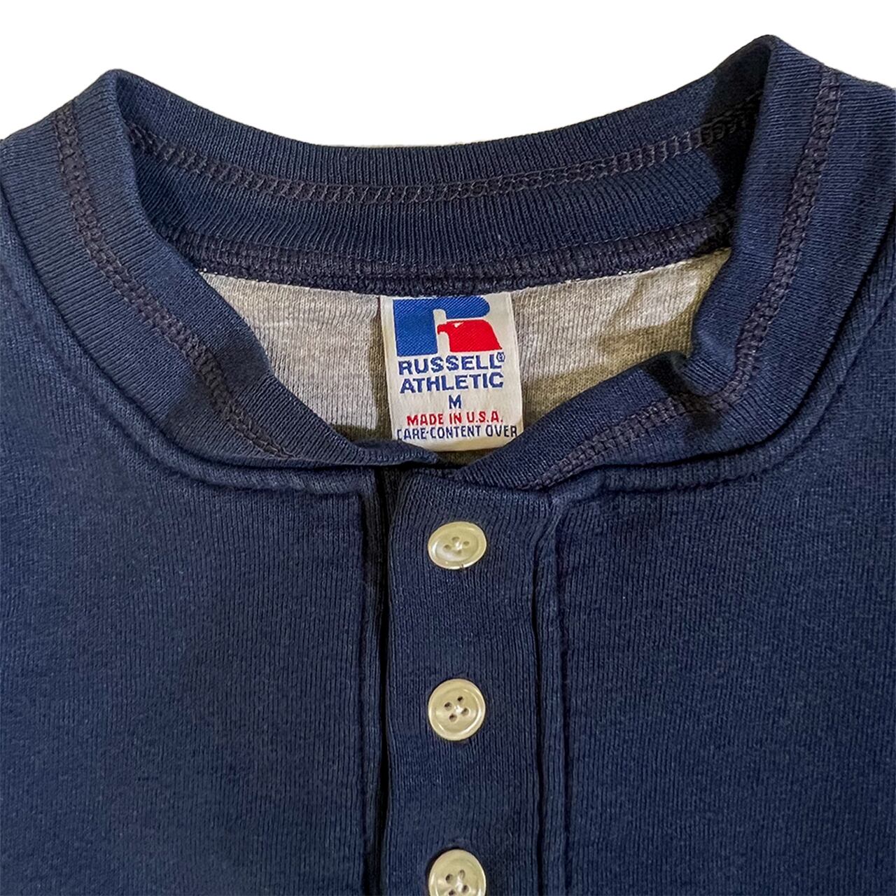 RUSSELL 90's made in USA / henley neck sweart MODERNMATENRAW