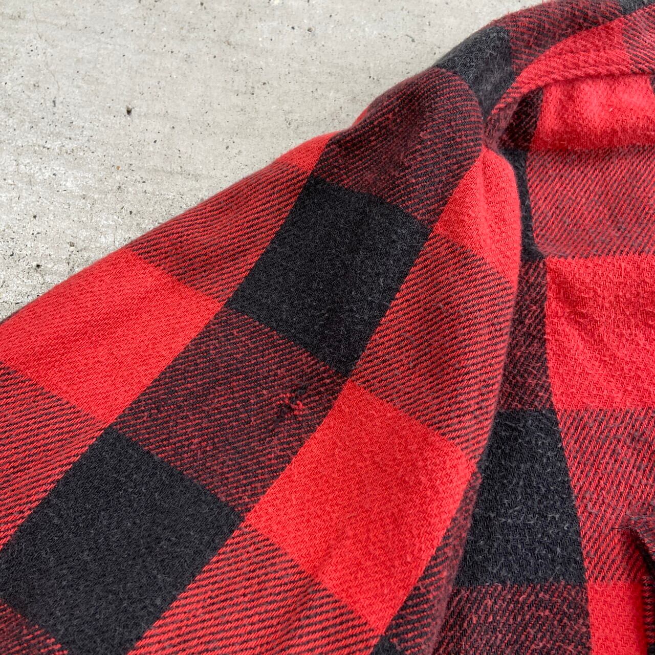 70s 80s FIVE BROTHER 赤黒チェック ネルシャツ 16-L 70~80年代 USA製 Five Brother ファイブブラザー ヘビー