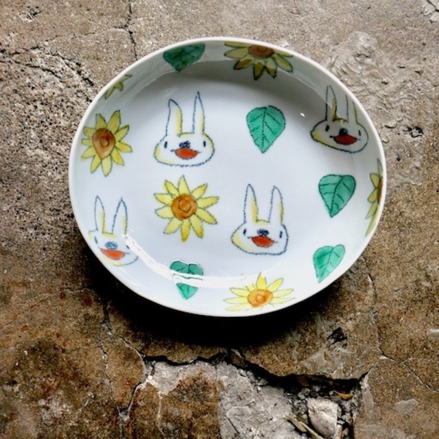 村田菜穂美作　カレー皿　「ひまわりとうさちゃん」［2104130000041］