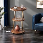 サイドテーブル コーヒーテーブル ラウンドテーブル ３段 防水 机 ティーテーブル マルチテーブル おしゃれ