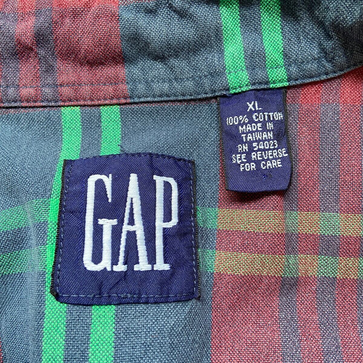 90年代 OLD GAP オールドギャップ ボタンダウン コットン チェックシャツ メンズXL 古着 90s ビンテージ ヴィンテージ レッド  ネイビー グリーン【長袖シャツ】【3anniv】 | cave 古着屋【公式】古着通販サイト