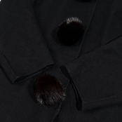 カシミヤ100% 毛皮付き Cannon Creation キャノンクリエーション デザイン カシミア ウール コート 9AR /ブラック/レディース