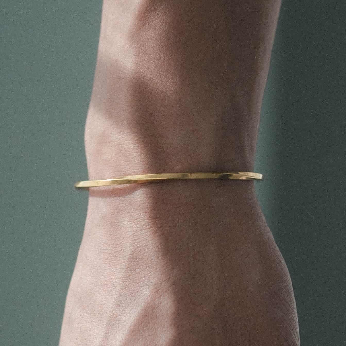gold thin bracelet set (bangle x bracelet) #s3 | garcia