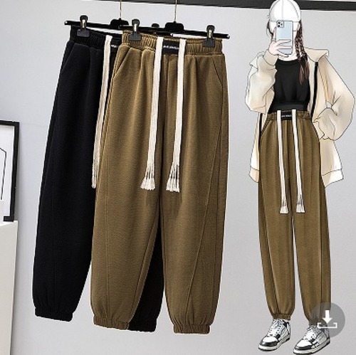 【大きいサイズM-4XL】裏起毛ファッションパンツ♪ブラック/ブラウン2色展開◆#seaoio-260827