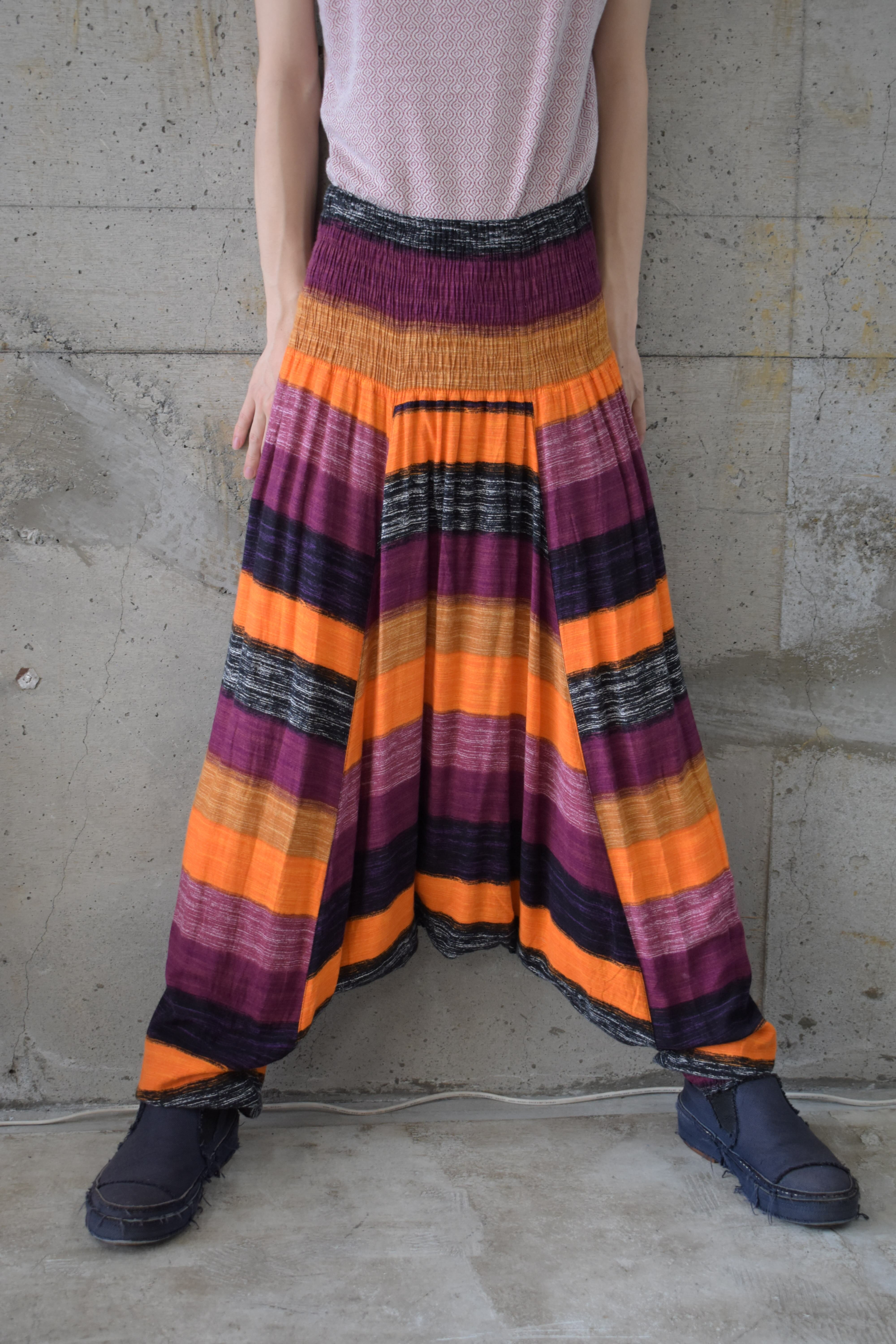 Colorful striped harem pants