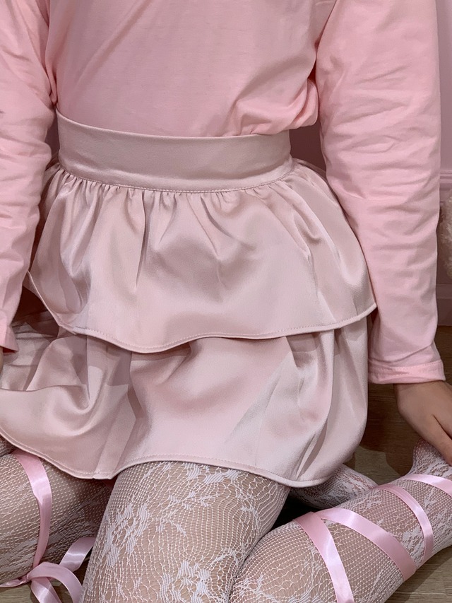 【Renonqle】baby pink tiered skirt