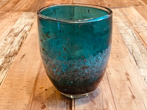 Marina turquoise glass vase