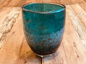 Marina turquoise glass vase