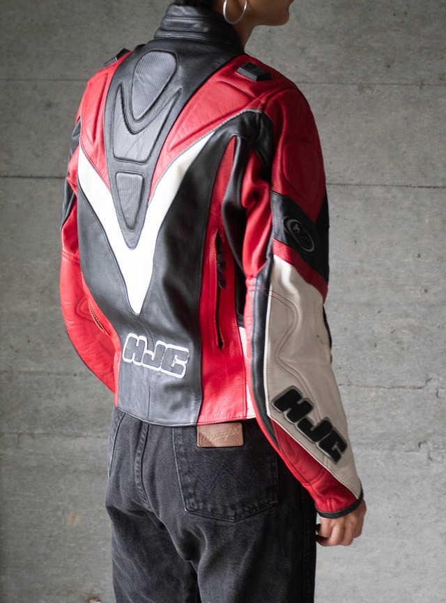 "HJC Apparel" 1990s Motorcycle leather jacket