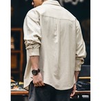 Double Layer Button-Down Long Sleeve Work Shirt ◇2color H0240